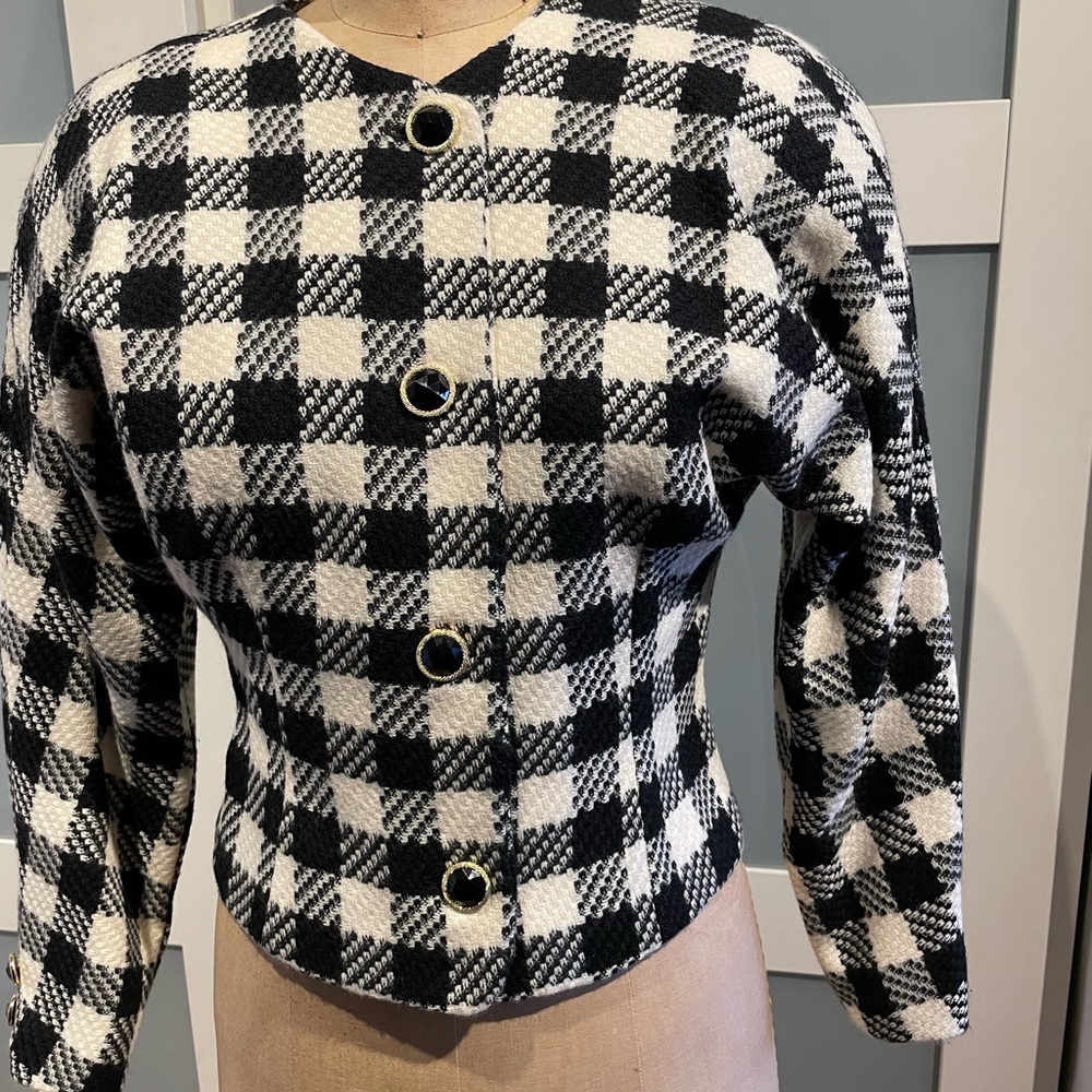 Vintage Houndstooth Wool Jacket